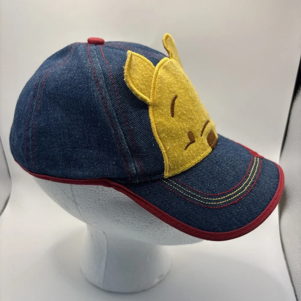 Disney Winnie the Pooh Toddler Baseball Cap Hat 3D Ears Denim Blue Hook & Loop